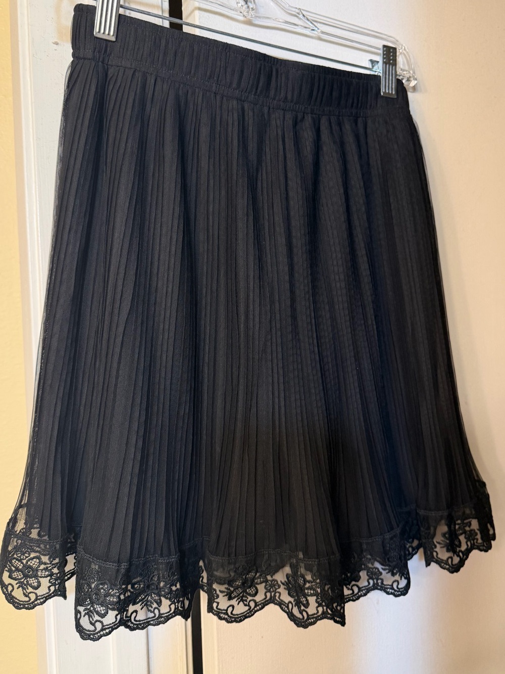 Allsaints Azura Black Lace Mini Skirt